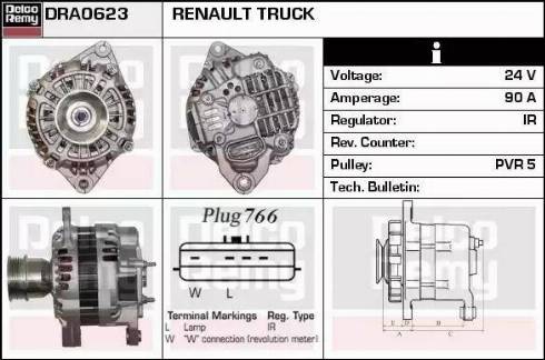 Remy DRA0623 - Alternator autospares.lv