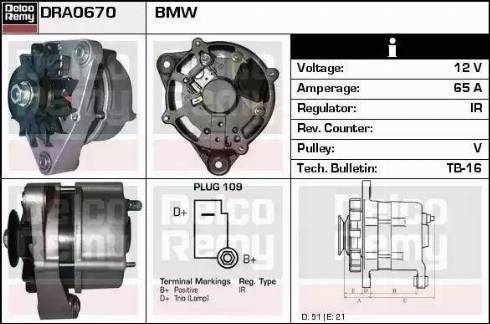 Remy DRA0670 - Alternator autospares.lv