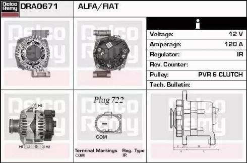 Remy DRA0671 - Alternator autospares.lv