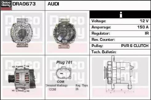 Remy DRA0673 - Alternator autospares.lv