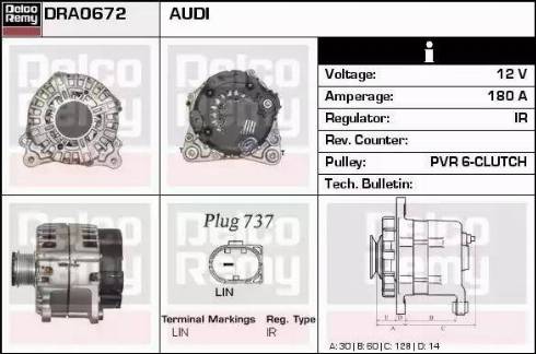 Remy DRA0672 - Alternator autospares.lv