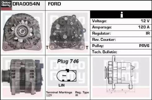 Remy DRA0054N - Alternator autospares.lv