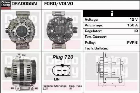 Remy DRA0055N - Alternator autospares.lv