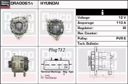 Remy DRA0061N - Alternator autospares.lv