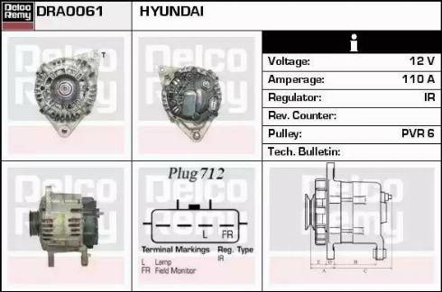 Remy DRA0061 - Alternator autospares.lv