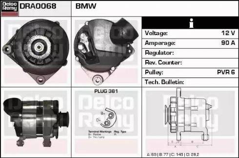 Remy DRA0068 - Alternator autospares.lv