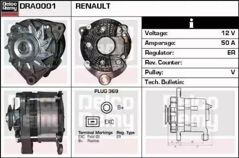 Remy DRA0001 - Alternator autospares.lv