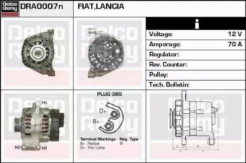 Remy DRA0007N - Alternator autospares.lv