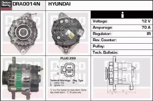 Remy DRA0014N - Alternator autospares.lv