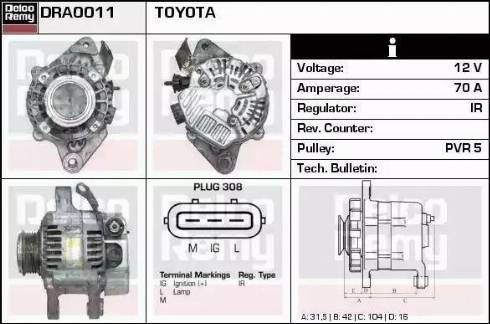 Remy DRA0011 - Alternator autospares.lv