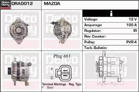 Remy DRA0012 - Alternator autospares.lv