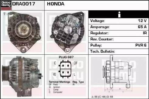 Remy DRA0017 - Alternator autospares.lv