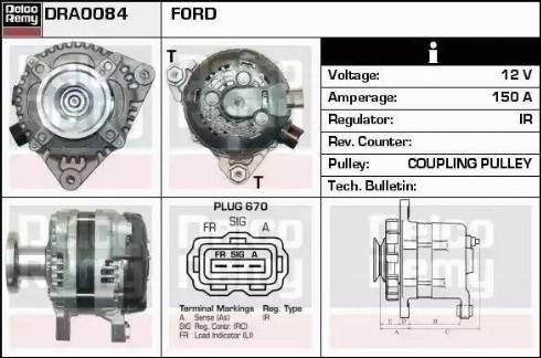 Remy DRA0084 - Alternator autospares.lv