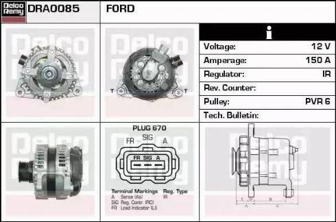 Remy DRA0085 - Alternator autospares.lv