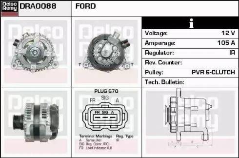 Remy DRA0088 - Alternator autospares.lv