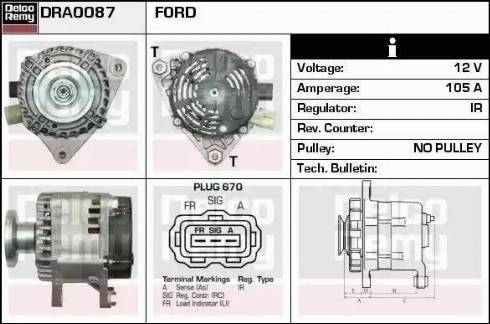 Remy DRA0087 - Alternator autospares.lv