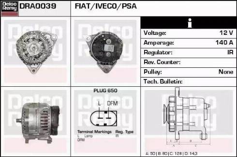 Remy DRA0039 - Alternator autospares.lv
