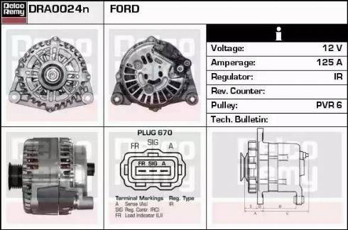 Remy DRA0024N - Alternator autospares.lv