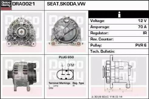 Remy DRA0021 - Alternator autospares.lv