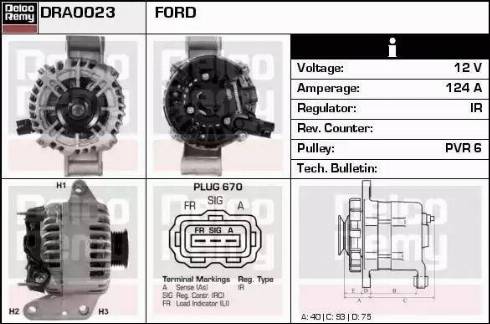 Remy DRA0023 - Alternator autospares.lv