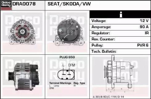 Remy DRA0078 - Alternator autospares.lv