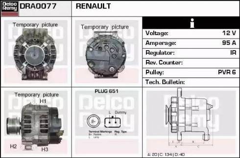 Remy DRA0077 - Alternator autospares.lv