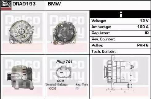 Remy DRA0193 - Alternator autospares.lv