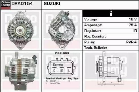 Remy DRA0154 - Alternator autospares.lv