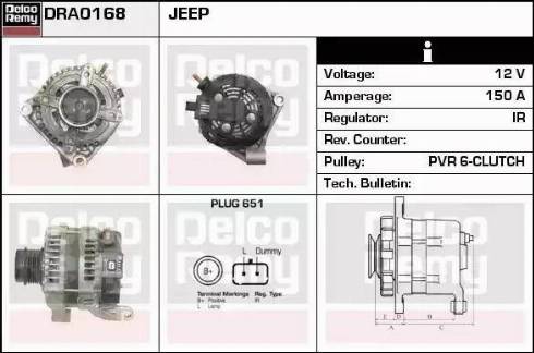 Remy DRA0168 - Alternator autospares.lv