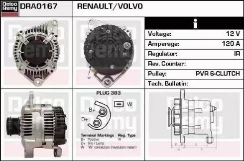 Remy DRA0167 - Alternator autospares.lv