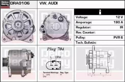 Remy DRA0106 - Alternator autospares.lv