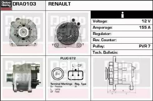 Remy DRA0103 - Alternator autospares.lv
