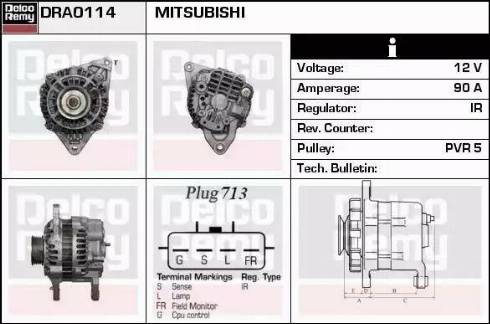 Remy DRA0114 - Alternator autospares.lv