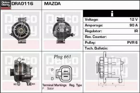 Remy DRA0116 - Alternator autospares.lv