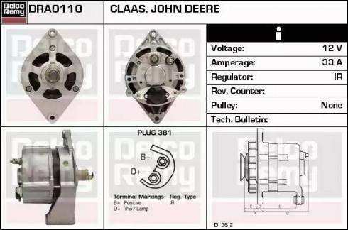 Remy DRA0110 - Alternator autospares.lv