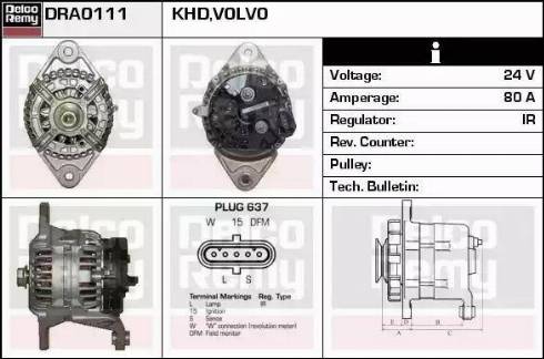 Remy DRA0111 - Alternator autospares.lv