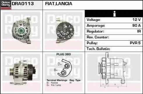 Remy DRA0113 - Alternator autospares.lv