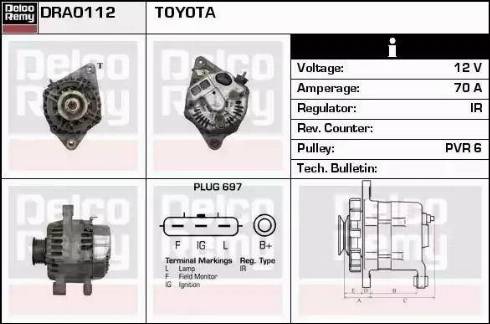 Remy DRA0112 - Alternator autospares.lv