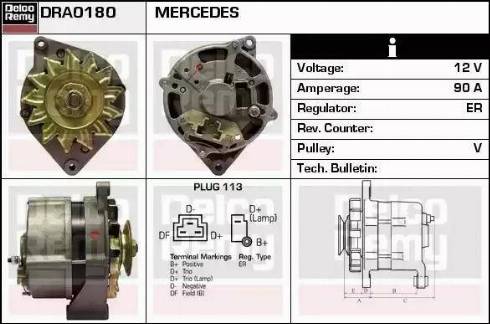 Remy DRA0180 - Alternator autospares.lv