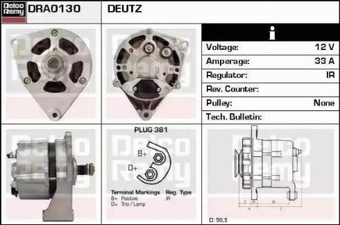 Remy DRA0130 - Alternator autospares.lv