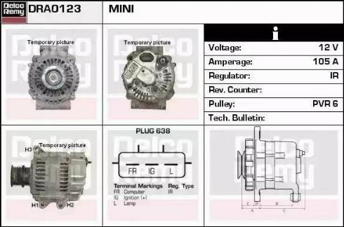 Remy DRA0123 - Alternator autospares.lv