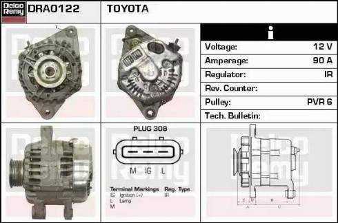 Remy DRA0122 - Alternator autospares.lv