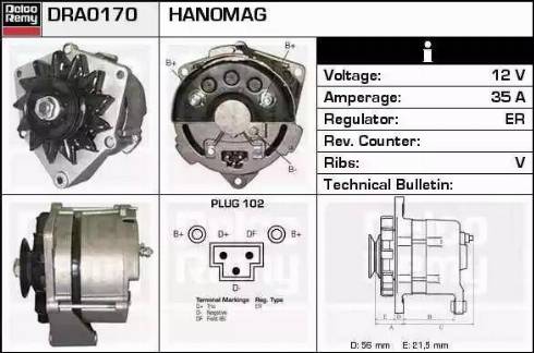 Remy DRA0170 - Alternator autospares.lv