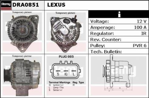 Remy DRA0851 - Alternator autospares.lv