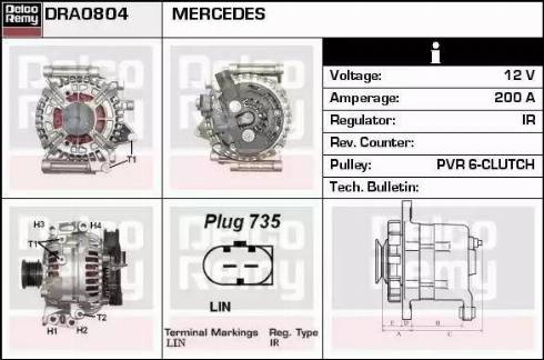 Remy DRA0804 - Alternator autospares.lv