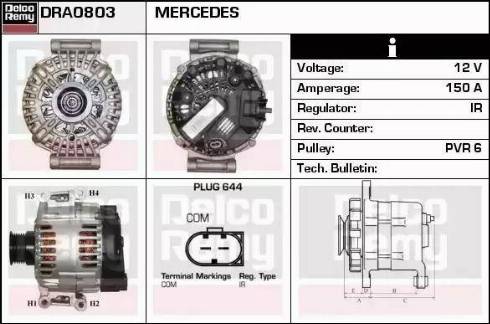 Remy DRA0803 - Alternator autospares.lv