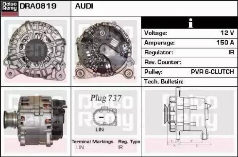 Remy DRA0819 - Alternator autospares.lv