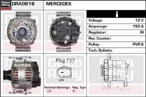 Remy DRA0818 - Alternator autospares.lv