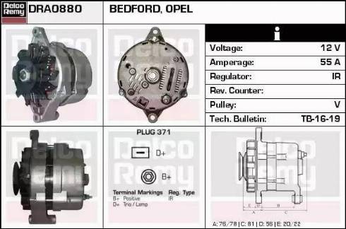 Remy DRA0880 - Alternator autospares.lv