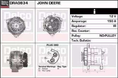 Remy DRA0834 - Alternator autospares.lv